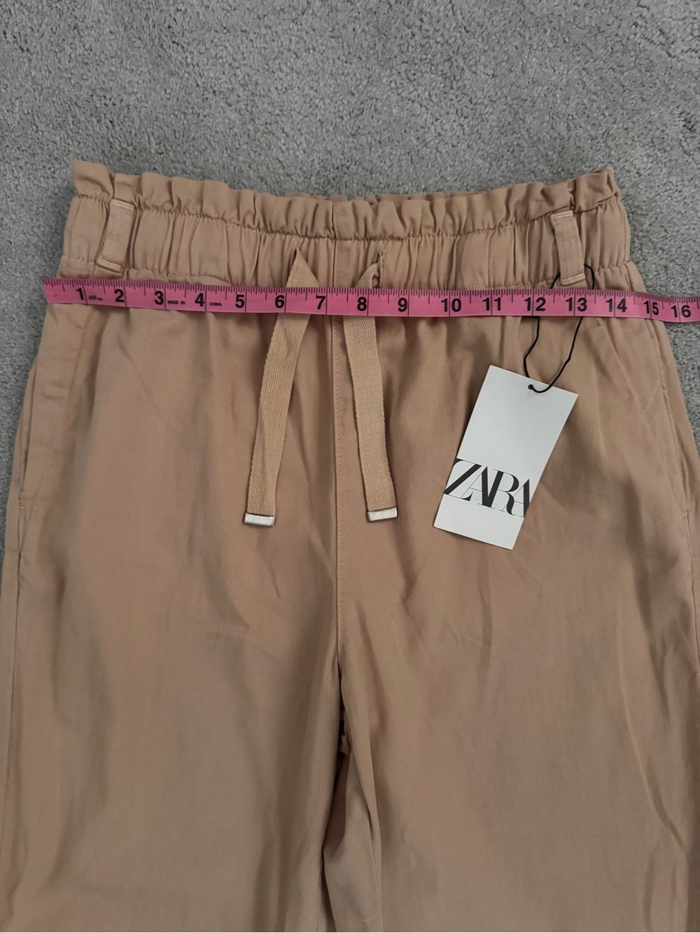 NWT Zara women’s Tan Drawstring Casual Pants - Picture 11 of 13